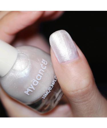 Pearl White Nail Polish - Nail Varnish Quick Dry & Long Lasting Aurora Shine Nail Polishes Pearlescent Nail Paint Shiny Glitter Nail Polishes DIY Manicure Nail Paint for Women ABJ10