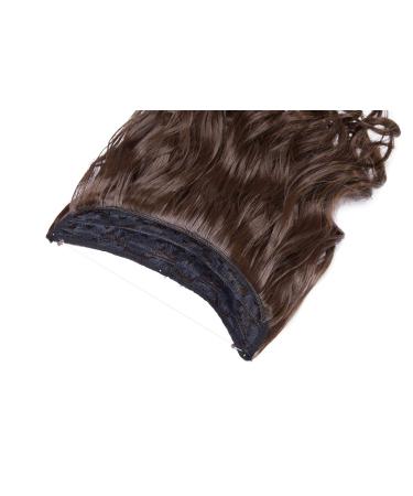 Shop Invisible Wire Hair Part Extensions - 40cm Curly Medium Brown Hairpieces for an Effortless Look - Buy Online on GoSupps.com