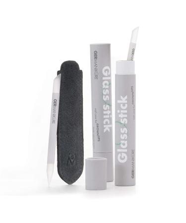 GERMANIKURE Gray Glass Cuticle Stick in Suede Case - Nail Care Tool for Cuticle Pushing, Callous & Dry Skin Removal - Ethically Made in Czech Republic - Buy Online on GoSupps.com