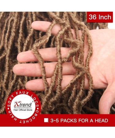 Xtrend 5 Packs Nu Faux Locs Crochet Braids 36 Inch Most Natural Soft Faux Locs Crochet Braid Hair Synthetic Hair African Roots Hair Extensions 27# 36 Inch (Pack of 5) 27# - Buy Online on GoSupps.com
