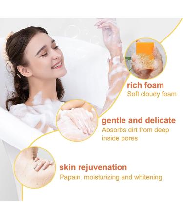 Lovelycat Savon de papaye claircissant la peau le savon de papaye contenant de l'acide hyaluronique r tinol am liore le teint in gal et hydrate le corps et le visage (3PC) - Buy Online on GoSupps.com