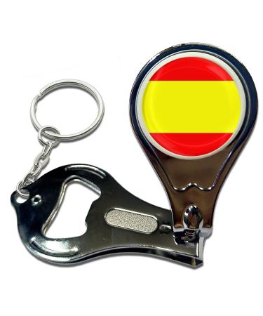 BadgeBeast.co.uk Spain Flag - Key Ring Bottle Opener and Nail Clipper