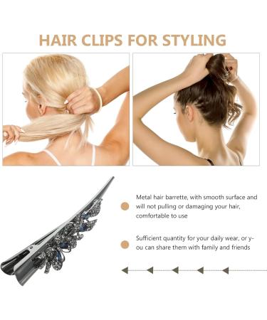 minkissy Alligator Hair Clips Rhinestone Hair Clips Decorative Hair Clips for Women's Hair Small Alligator Clips Thin Hair Fancy Clips for Women Sharp Mouth Clip Horn Clip Hairpin Metal - Buy Online on GoSupps.com