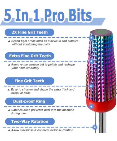 Mesee 2 Pieces Tapered Nail Drill Bit Set 3/32 Inch Shank Tungsten Steel Tapered Shape Nail Drill Bits Burrs Nails File Manicure Pedicure Tool Accessory for Gel Nail Cuticle Dead Skin Remover - Buy Online on GoSupps.com