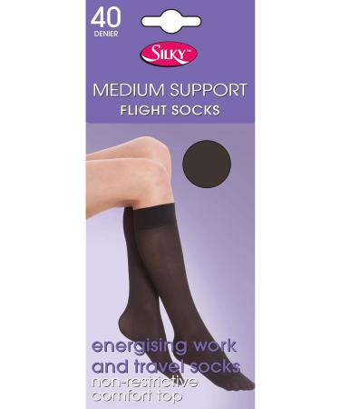 Silky Women's Compression Stockings & Travel Knee Highs - One Size (EUR 36-41) - Brown-Black for Comfort & Style - Buy Online on GoSupps.com