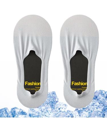 Ice-soil socks Invisible socks ice skating socks for women-no-show socks made of ice cream for women non-slip invisible socks for slippers sneakers flat shoes boat shoes Light Gray