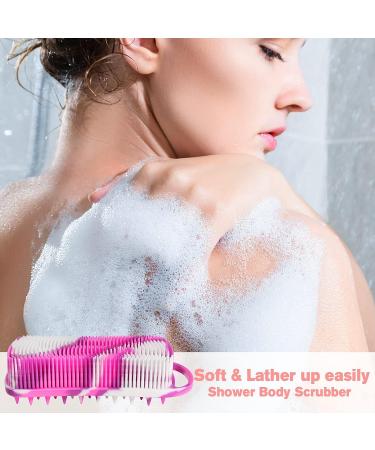 YEALIFE Silicone Body Scrubber 2 in 1 Body & Hair Brush for Shower - Purple & Green - Buy Online on GoSupps.com
