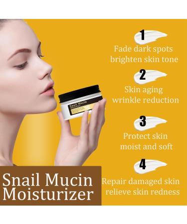 Snail Mucin Face Cream - Moisturiser Face Women - Snail Mucin Moisturiser - Face Moisturizer for Women - Long Lasting Moisturiser - Deep & Intense Hydration for Dry Skin - Mucin Secretion Filtrate 92% - Buy Online on GoSupps.com