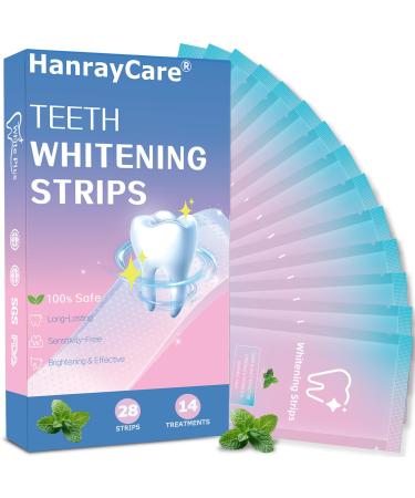 Premium Teeth Whitening Strips, Ultra-Thin, No Residue, Non-Slip, Enamel-Safe, Dentist Formulated for Professional Whitening at Home, 30-Min Fast Results, Deep Stains Removal Efficiently 28 Count (Pack of 1)