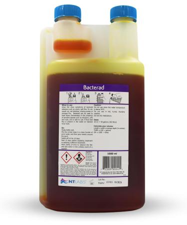 NT Labs Pond Bacterad Pond Fish Medicine Anti-Ulcer Fin-Rot & Flukes Use When Fish Show Symptoms of Fin Rot Mouth Rot Red Blotches Missing Scales or Clamped Fins 1 l (Pack of 1) - Buy Online on GoSupps.com
