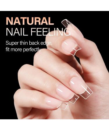 AILLSA Short Square Nail Tips - 504pcs Clear Soft Full Cover Gel Nails - Pre-shaped Acrylic Extensions for DIY Nail Salon - Buy Online on GoSupps.com