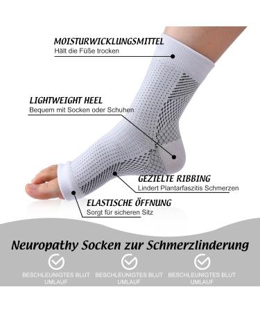 Tomiliold Compression Socks for Men & Women | Ankle Support & Achilles Tendon Relief | Orthopedic Foot Bandage Size 47-51 White - Buy Online on GoSupps.com