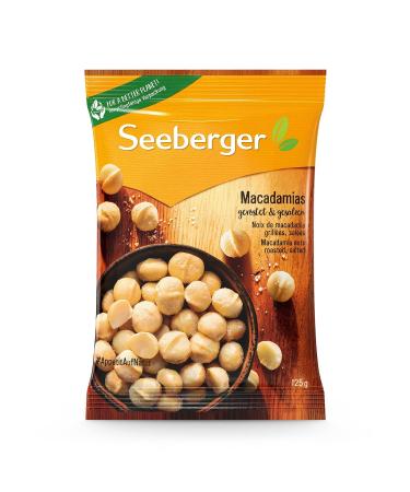Seeberger Macadamias roasted & salted: Finely refined Macadamia nuts - gently roasted with fine salt grade - intensely nutty - peeled vegan (1 x 125 g) 125 g (1 Pack)