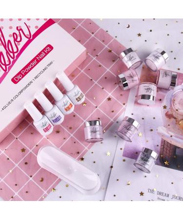 Aikker Acrylic Nail Dipping Powder Starter Kit - Clear 13pcs French Nails Art System - No UV LED Needed - AK09 - Buy Online on GoSupps.com