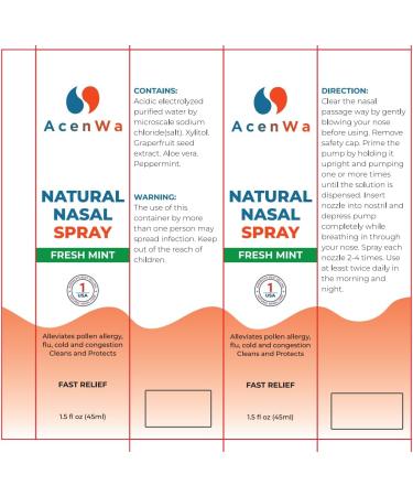 All-Natural Nasal Spray | 12-Hour Fast Relief for Sinus Congestion Colds & Moisturizing | Safe for Adults & Kids | Fresh Mint - 1.5 Fl oz - Buy Online on GoSupps.com