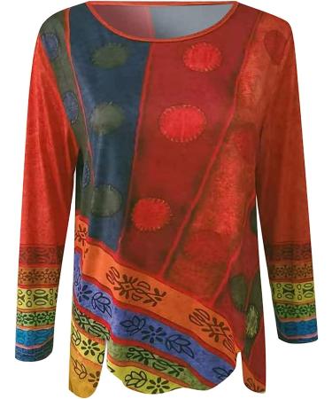 Women's Shiny Butterfly Printed V-Neck Long Sleeve Shirt - Red (3XL) - Buy Online on GoSupps.com
