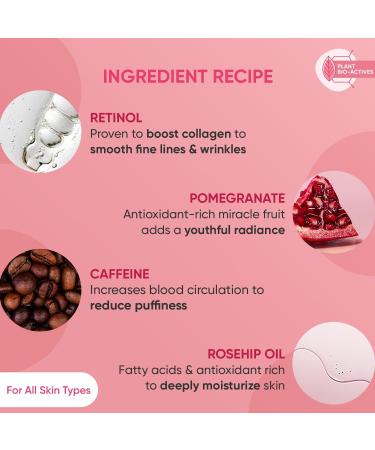 Buy Dot and Key Pomegranate Retinol + Caffeine Eye Cream - Smooths Fine Lines Fades Dark Circles Moisturizes Improves Elasticity - 20ml - Buy Online on GoSupps.com