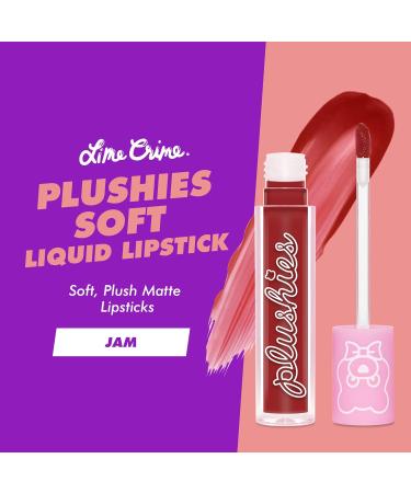 Lime Crime Plushies Soft Matte Lipstick Jam (Deep Red) - Blackberry Candy Scent - Long-Lasting & Comfortable All-Day Wear | Talc-Free & Paraben-Free - Buy Online on GoSupps.com