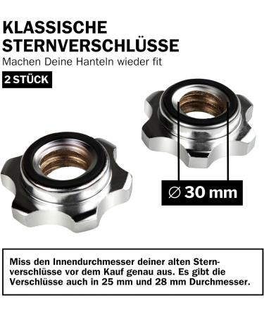 Sporzilla Star Closures for Dumbbells & Barbells - 25mm 28mm 30mm Dumbbell Nuts (2 Pieces) | Secure & Durable | Stepsport - Buy Online on GoSupps.com