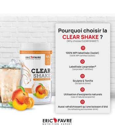 Clear Protein Shake - Iso Protein Water - Refreshing and Fruity - Protein Drink - Certified Quality - French Laboratory Eric Favre - 500 g Peach Apricot - Buy Online on GoSupps.com