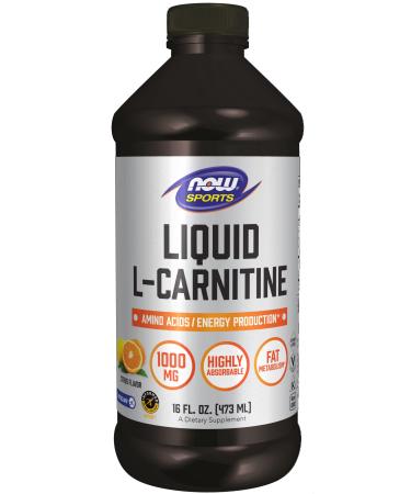 NOW Sports Nutrition, L-Carnitine Liquid 1000 mg, Highly Absorbable, Citrus, 16-Ounce