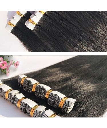 SOLUSTRE Black Tape Black Tape 55cm Tape In Virgin Human Hair Extensions Human Hair for Women Beauty (Black Remy Hair) Womens Wigs Happy Naturals - Buy Online on GoSupps.com