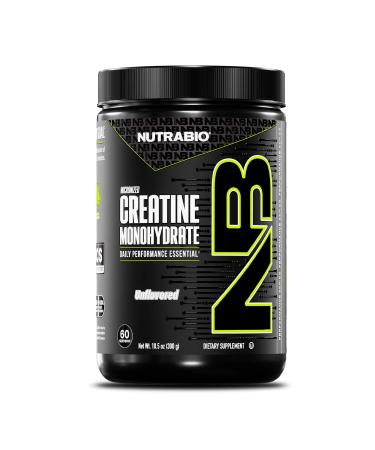 NutraBio Pure Micronized Creatine Monohydrate Powder Supplement, Unflavored, (300 g) - Supports Bulk Muscle Energy, Recovery, and Strength - HPLC Tested Creatine Powder Supplement for Men and Women Unflavored 300g