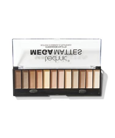 Technic Mega Mattes Nude Eyeshadow Palette - 12 Pigmented Professional Long Lasting Easy to Apply and Blendable Matte Shades for the Perfect Look for Day or Night 18g