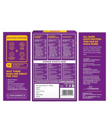 Buy Yoga.bar No Added Sugar Protein Bars - 20g Protein Probiotics & Fiber | High Energy Nutrition Bars | 5-Pack for International Shipping - Buy Online on GoSupps.com