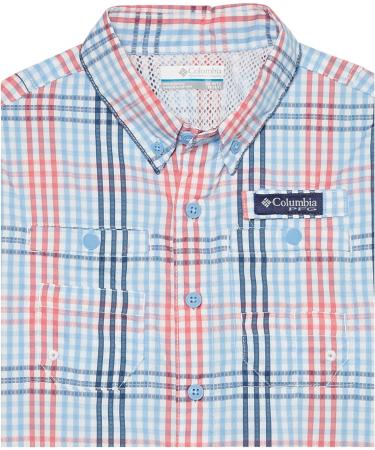 Columbia Boys' Super Tamiami Short Sleeve Shirt - Agate Blue Gingham - Small - Buy Online on GoSupps.com