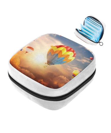 GIAPB Sanitary Napkin Storage Bag Period Bag Tampon Bag Makeup Bag Pad Pouch Balloon Hotair Landscape Picture Color1351