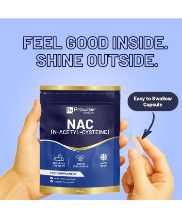 NAC N-Acetyl-Cysteine 600mg | 300 Capsules | Vegan N-Acetyl-Cysteine Nutritional Supplements | High Bioavailability & Letter Box Friendly | UK Manufactured by Prowise Healthcare - Buy Online on GoSupps.com