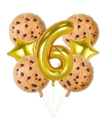 Chocolate Chip Cookie Party Decorations 7pcs Cookies Birthday Number Foil Balloon for Milk and Cookies 8th Birthday Party Supplies (8th)
