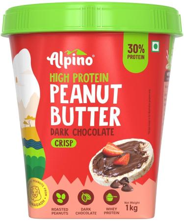 ALPI NO High Protein Dark Chocolate Peanut Butter Crisp 1kg - Roasted Peanuts Dark Chocolate Whey Protein & Pea Protein 30g Protein Gluten Free - High Protein Peanut Butter Crispy