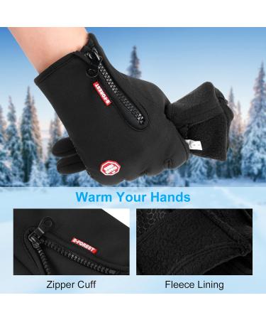 Flintronic Waterproof Thermal Bicycle Gloves for Men | Touchscreen Winter Gloves | #1 Black Hiking Gloves - Buy Online on GoSupps.com