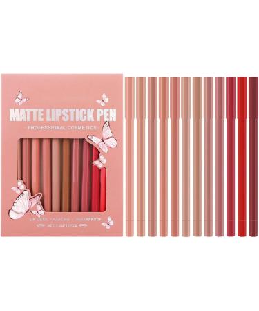 Set of 12 long-lasting waterproof and durable pigmented lip pencils for women and girls - Buy Online on GoSupps.com