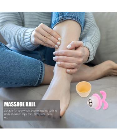 LALAFINA 2 STK Rollerball Massage Device | Manual Back Massage & Palm Body Roller | Portable Muscle Relief | Pink 6.5x5cm - Buy Online on GoSupps.com