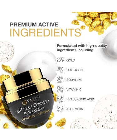 Clear Beauty 24K Gold Collagen & Squalene Daily Face Moisturizer - Hydrating, Firming & Brightening Anti-Aging Cream - Buy Online on GoSupps.com