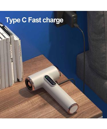 Cordless Hair Dryer Professional High Speed Portable Blow Dryer for Fast Drying with Nozzle & Digital Screen 3 Temps & 3 Speeds USB Rechargeable Travel Hair Dryer for Women - Buy Online on GoSupps.com
