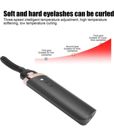 Electric Eyelash Curler High Temperature Long Lasting Eyelash Permer Heated Curler with Curved Brush Head USB Charge Eyelash Perming Tool for Women Men - Buy Online on GoSupps.com
