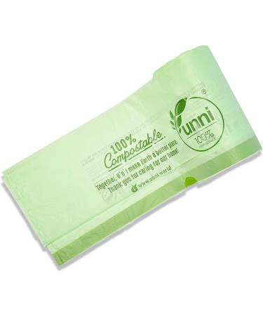 UNNI 100 Compostable Drawstring Bags - 13 Gallon, 30 Count, Heavy Duty 1 Mil, ASTM D6400 & EN 13432 Certified - Buy Online on GoSupps.com