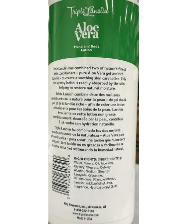 Buy Triple Lanolin Aloe Vera Hand & Body Lotion 20 Oz Moisturizing & Nourishing Formula | International Shipping Available - Buy Online on GoSupps.com