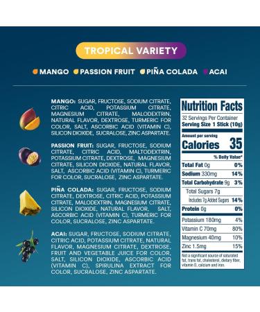 DripDrop Hydration - Electrolyte Powder Packets - Pi a Colada Mango A a Passion Fruit Watermelon Berry Lemon Orange Fruit Punch Grape Strawberry Lemonade Cherry - 96 Count - Buy Online on GoSupps.com