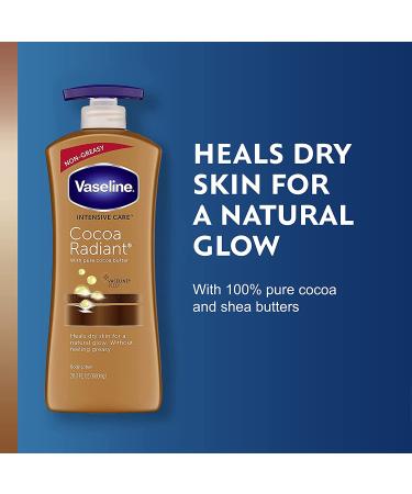 Vaseline Intensive Care Cocoa Radiant Lotion Bundle: 20.3oz Lotion, 7.5oz Healing Jelly, 1.4oz Shimmer Stick - Cocoa Butter Moisturizing Set for Radiant Skin - Buy Online on GoSupps.com