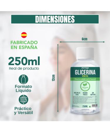  PLANTAWA Plantawa Liquid Vegetable Glycerin 250ml | High Purity Natural Moisturizer & Moisturizer for Hair & Skin Fragrance Free Ideal Soaps Shampoos Creams USP Pharmaceutical Grade - Buy Online on GoSupps.com