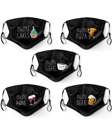 Primicity Funny Face Masks for Adults (5 pack + 20 Filters) Reusable/Adjustable/Washable Funny masks - UK Seller Funny Masks 5pcs+20F