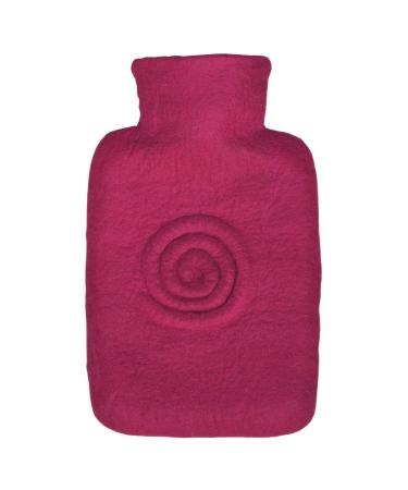 Hugo Frosch Hot Water Bottle Classic 1.8 l with Felt Cover Spiral Berry