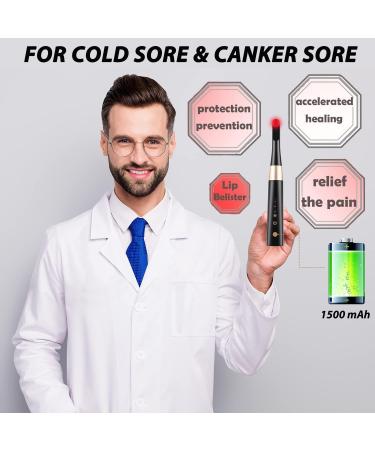 Cold Sore Red Light Device - Reusable Canker Sore Treatment for Pain Relief and Oral Care - Reduce Pain, Rejuvenate Skin - Black - Buy Online on GoSupps.com