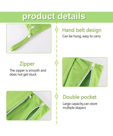 Fingertoys Waterproof Fabric Diapers & Nasbagen Large Wet/Dry Cloth Diaper Bag - Reusable Baby Travel Essentials (Light Blue & Green) - Buy Online on GoSupps.com