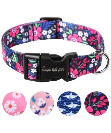 Unique Style Paws Rosa Flower Dog Halison Colle Collection and Linen for collar dog wide fly chain dog dog collar tensile band gifts for small medium large dogs l pink flower